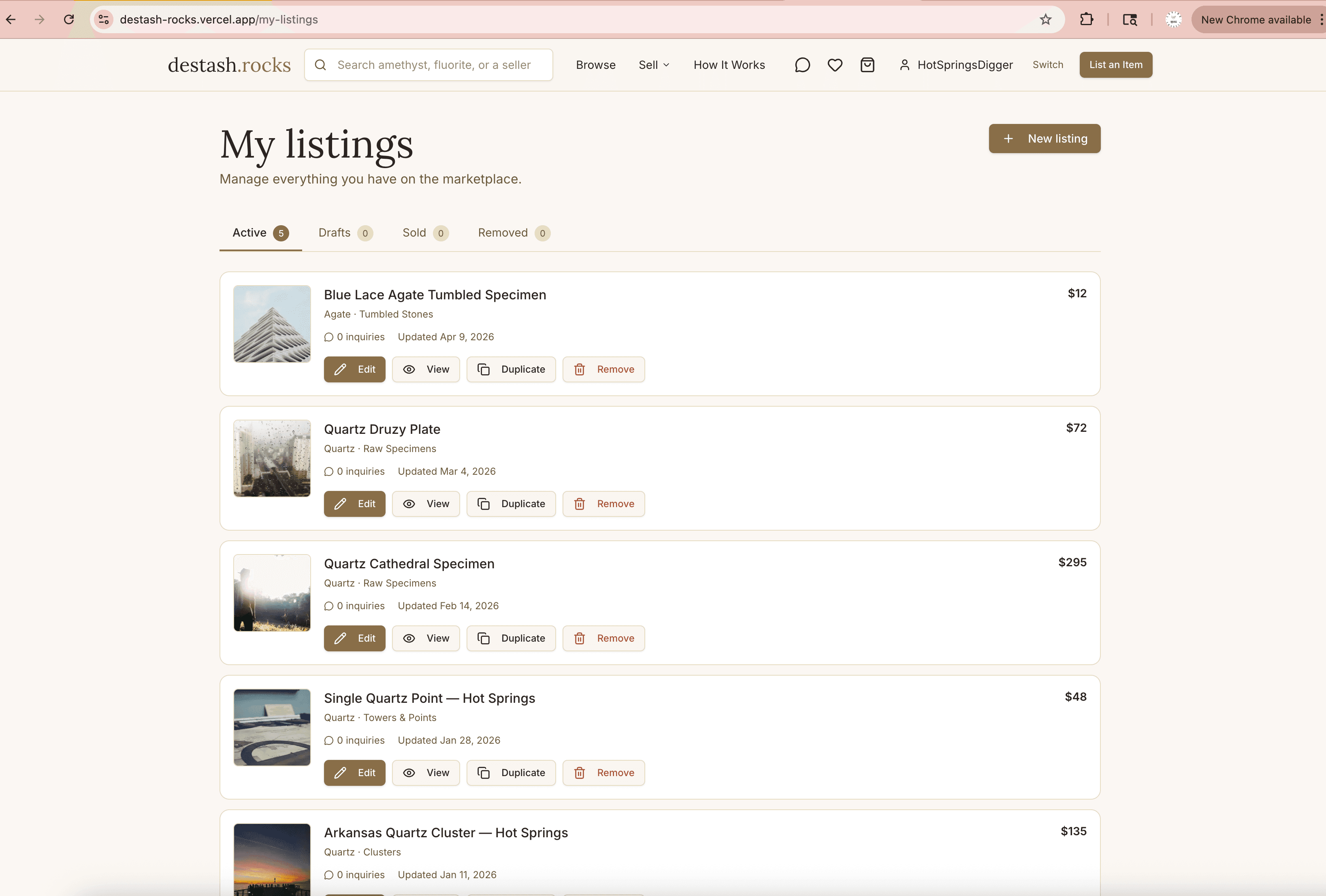 test video listing